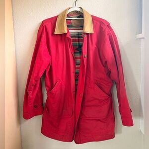 Woolrich Red Field Jacket with Tan Collar